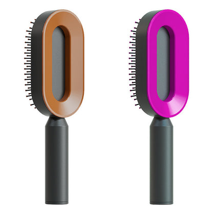 Brosse Démêlante Auto-Nettoyante | Massage Cuir Chevelu Anti-Statique