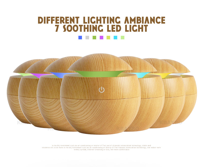 Diffuseur Aromathérapie USB | Veilleuse LED 7 Couleurs | Humidificateur Ultrasonique