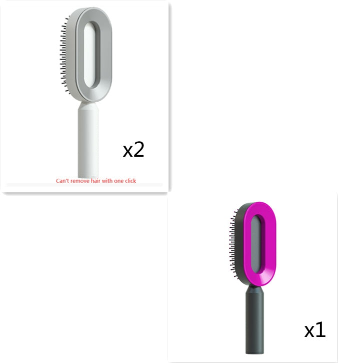 Brosse Démêlante Auto-Nettoyante | Massage Cuir Chevelu Anti-Statique