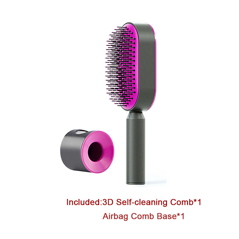 Brosse Démêlante Auto-Nettoyante | Massage Cuir Chevelu Anti-Statique