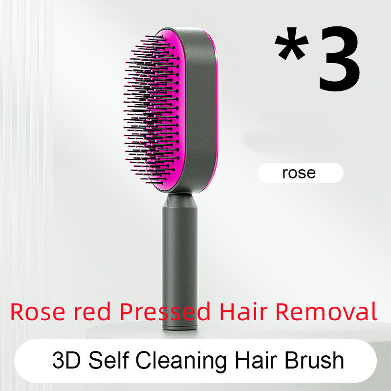 Brosse Démêlante Auto-Nettoyante | Massage Cuir Chevelu Anti-Statique