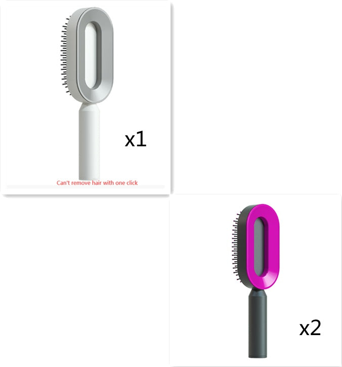 Brosse Démêlante Auto-Nettoyante | Massage Cuir Chevelu Anti-Statique