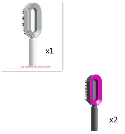 Brosse Démêlante Auto-Nettoyante | Massage Cuir Chevelu Anti-Statique