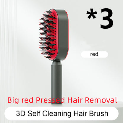 Brosse Démêlante Auto-Nettoyante | Massage Cuir Chevelu Anti-Statique
