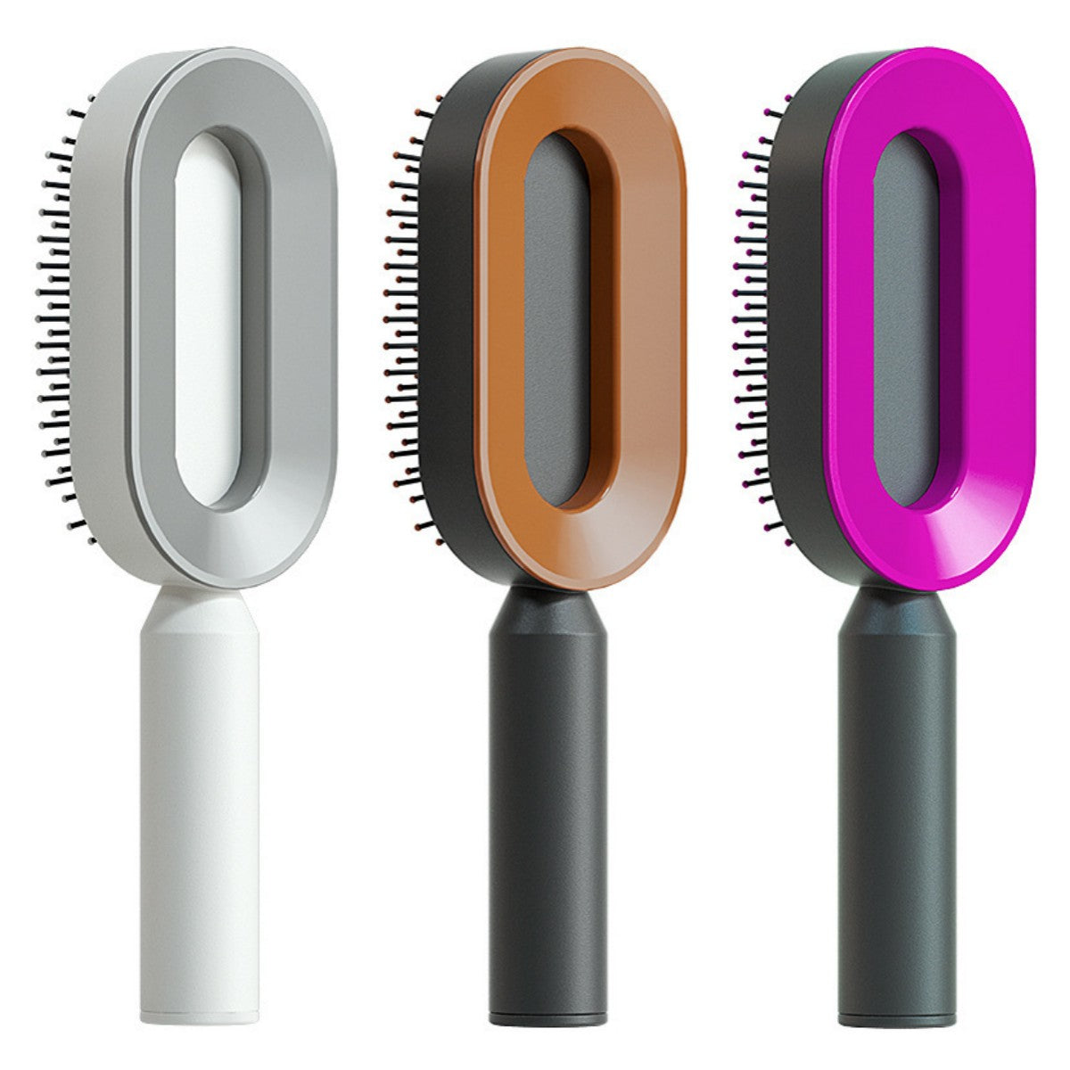 Brosse Démêlante Auto-Nettoyante | Massage Cuir Chevelu Anti-Statique