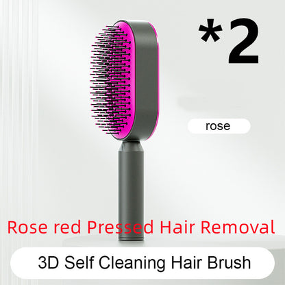 Brosse Démêlante Auto-Nettoyante | Massage Cuir Chevelu Anti-Statique