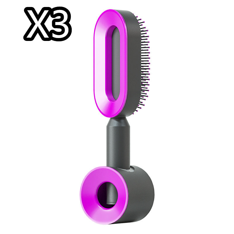 Brosse Démêlante Auto-Nettoyante | Massage Cuir Chevelu Anti-Statique