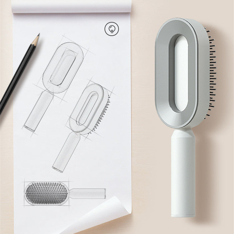 Brosse Démêlante Auto-Nettoyante | Massage Cuir Chevelu Anti-Statique