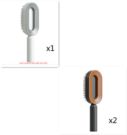 Brosse Démêlante Auto-Nettoyante | Massage Cuir Chevelu Anti-Statique