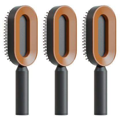 Brosse Démêlante Auto-Nettoyante | Massage Cuir Chevelu Anti-Statique