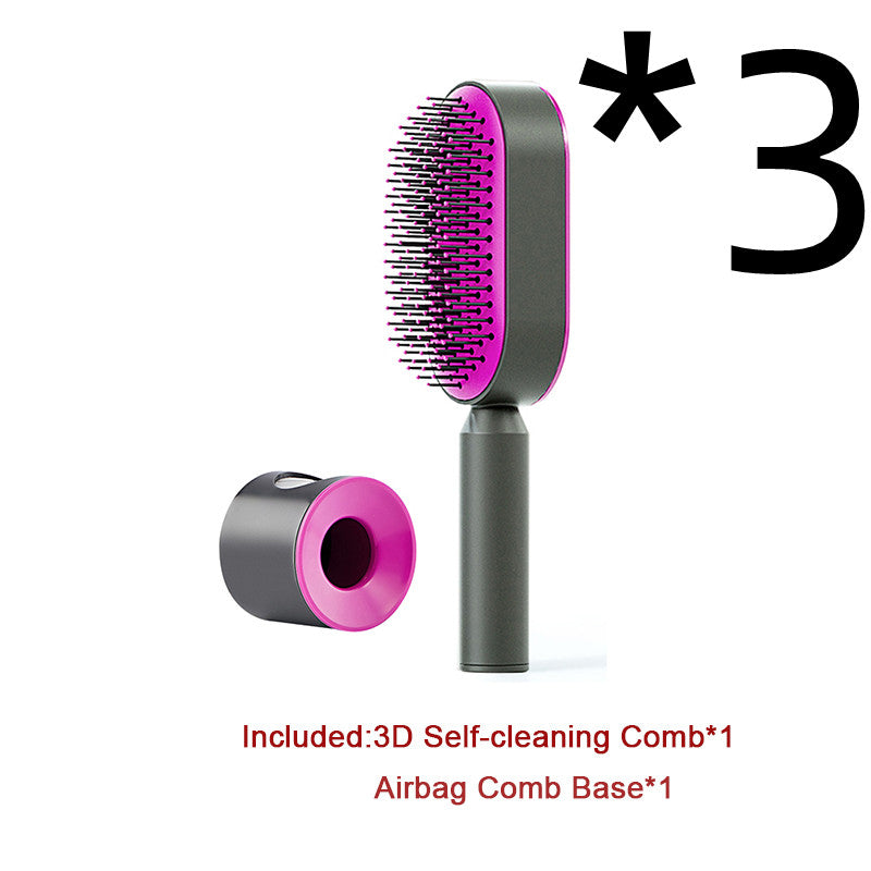 Brosse Démêlante Auto-Nettoyante | Massage Cuir Chevelu Anti-Statique