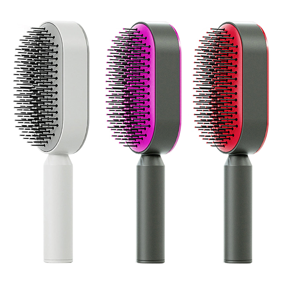 Brosse Démêlante Auto-Nettoyante | Massage Cuir Chevelu Anti-Statique
