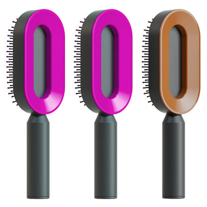Brosse Démêlante Auto-Nettoyante | Massage Cuir Chevelu Anti-Statique