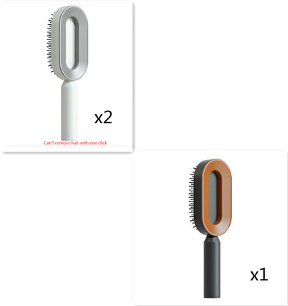 Brosse Démêlante Auto-Nettoyante | Massage Cuir Chevelu Anti-Statique
