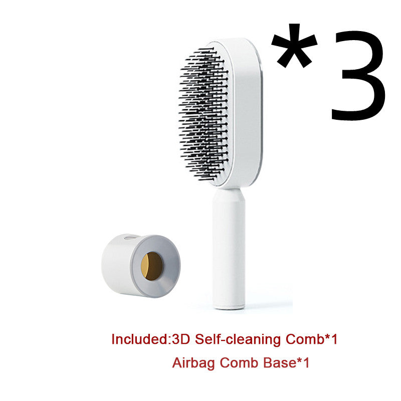 Brosse Démêlante Auto-Nettoyante | Massage Cuir Chevelu Anti-Statique