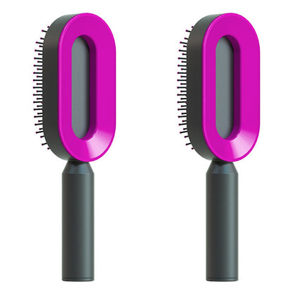 Brosse Démêlante Auto-Nettoyante | Massage Cuir Chevelu Anti-Statique