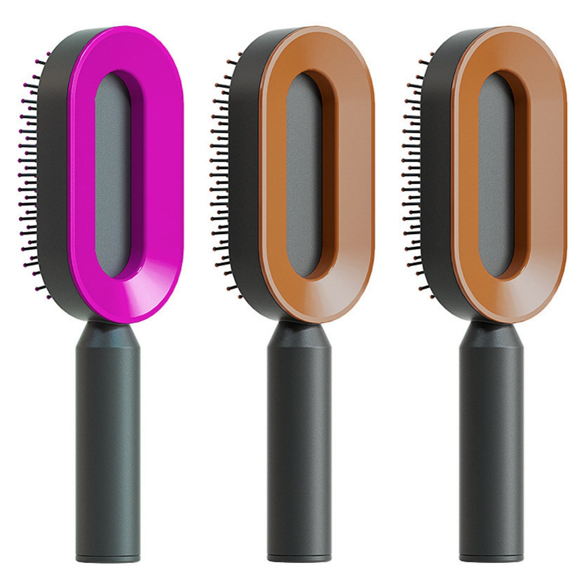 Brosse Démêlante Auto-Nettoyante | Massage Cuir Chevelu Anti-Statique