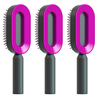 Brosse Démêlante Auto-Nettoyante | Massage Cuir Chevelu Anti-Statique