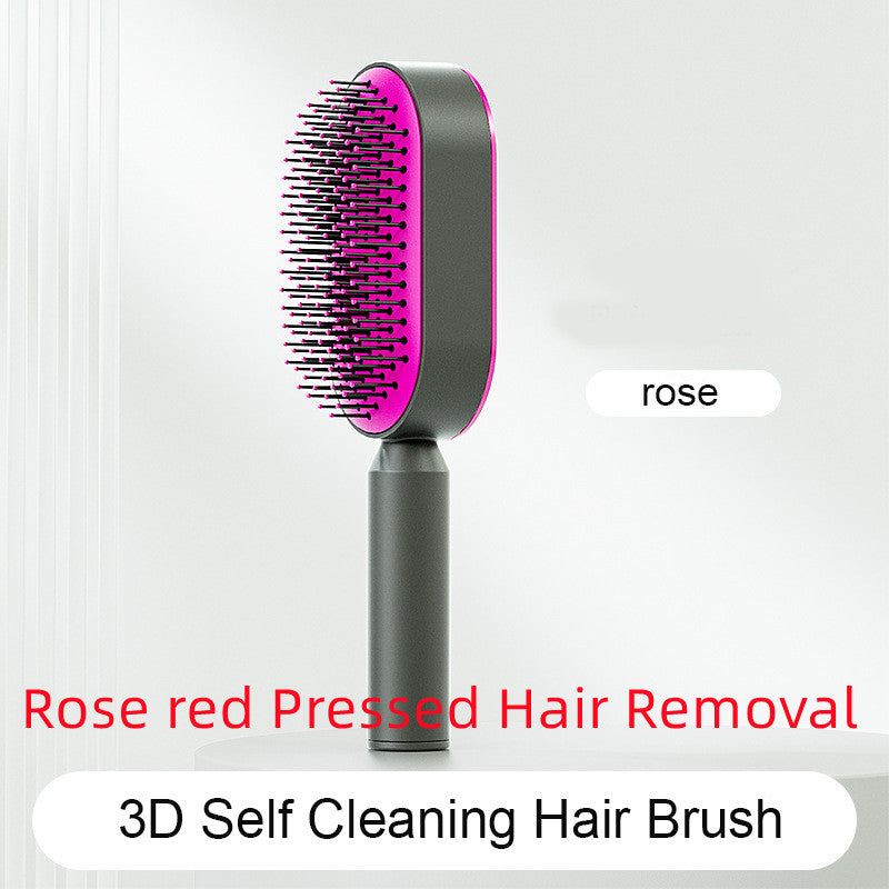 Brosse Démêlante Auto-Nettoyante | Massage Cuir Chevelu Anti-Statique