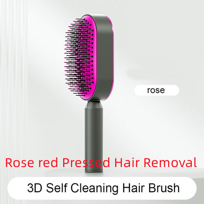 Brosse Démêlante Auto-Nettoyante | Massage Cuir Chevelu Anti-Statique