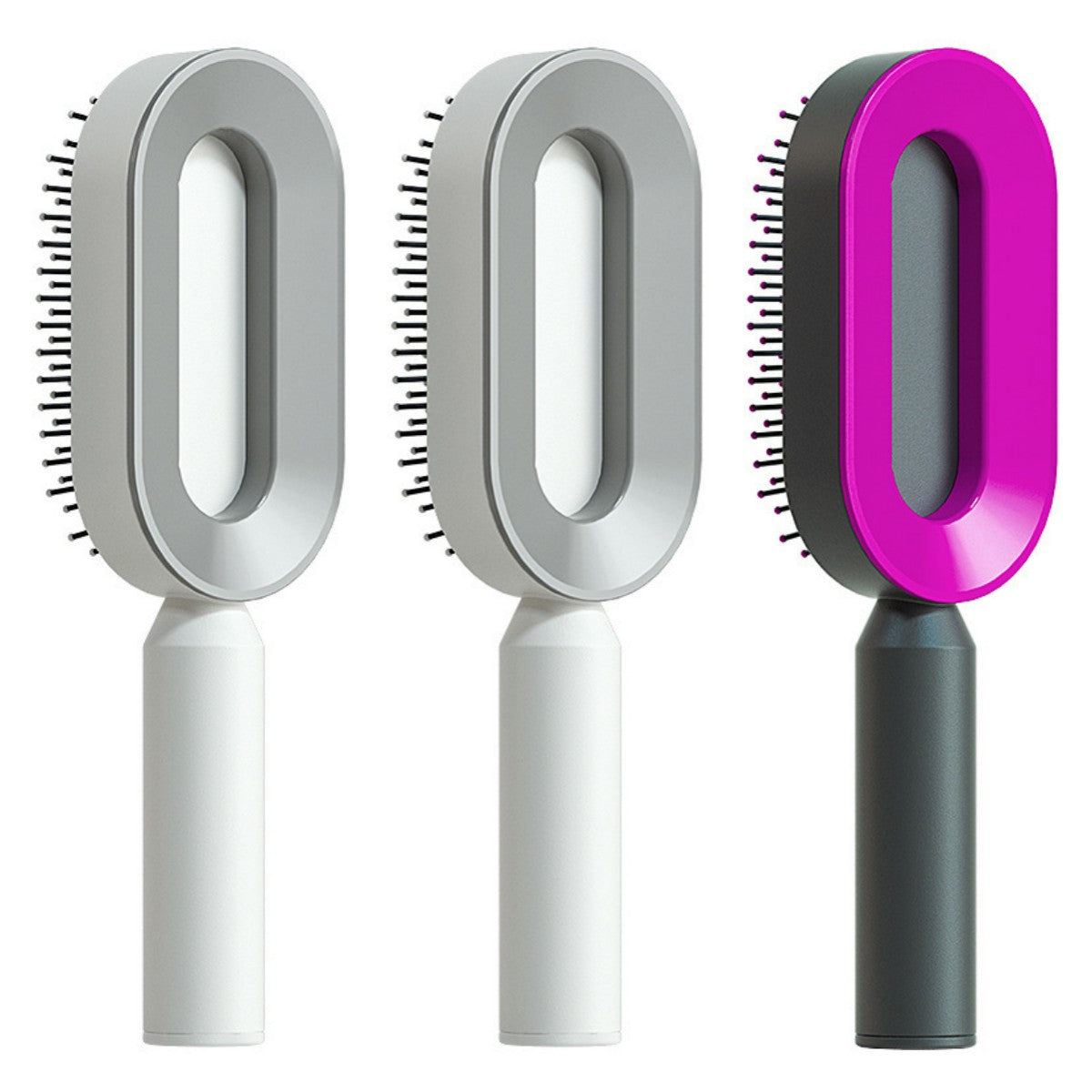 Brosse Démêlante Auto-Nettoyante | Massage Cuir Chevelu Anti-Statique