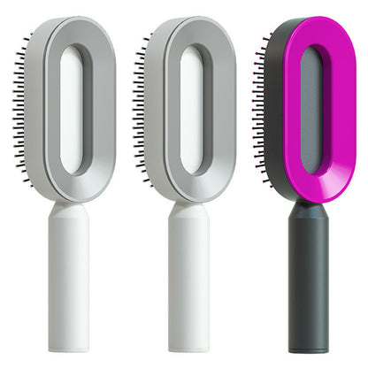 Brosse Démêlante Auto-Nettoyante | Massage Cuir Chevelu Anti-Statique