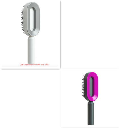 Brosse Démêlante Auto-Nettoyante | Massage Cuir Chevelu Anti-Statique